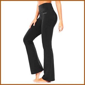 Cotton Flare Yoga Pants High Waisted Bootcut Leggings Work Office Trousers